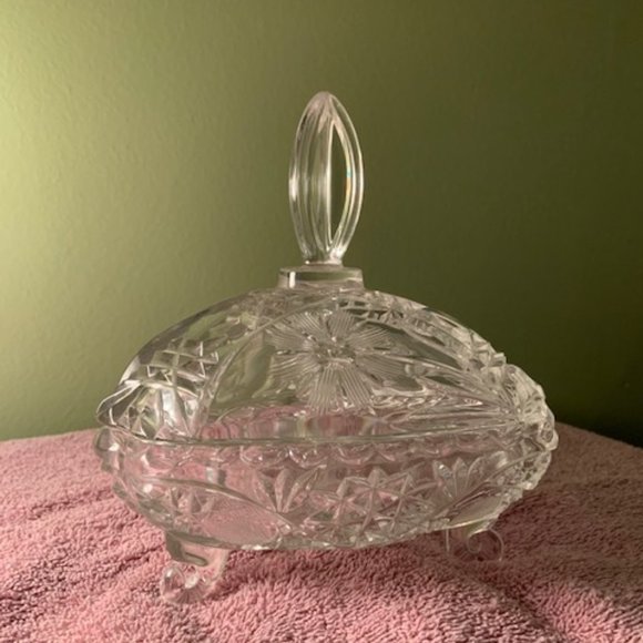 Other - Vintage Glass Bowl Candy Dish with Lid